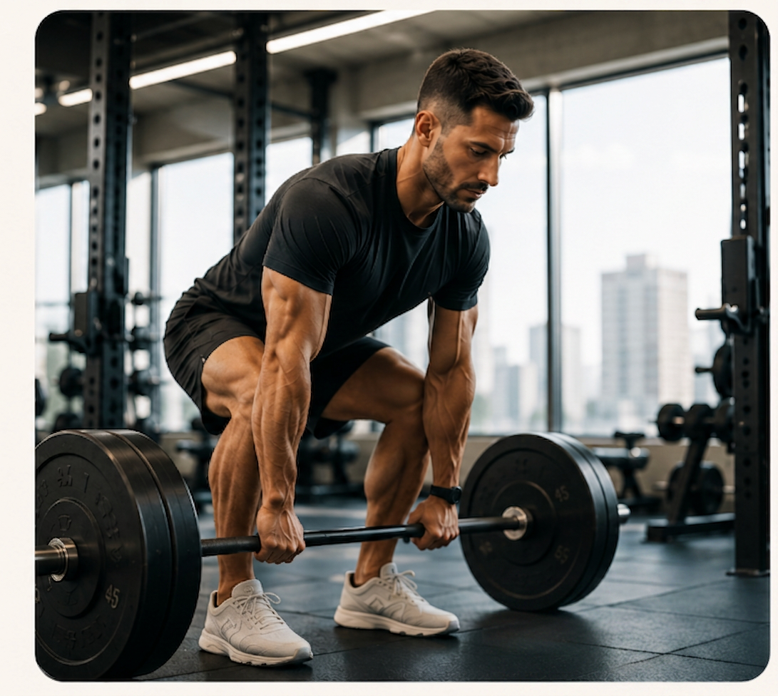 Man deadlifting in the gym